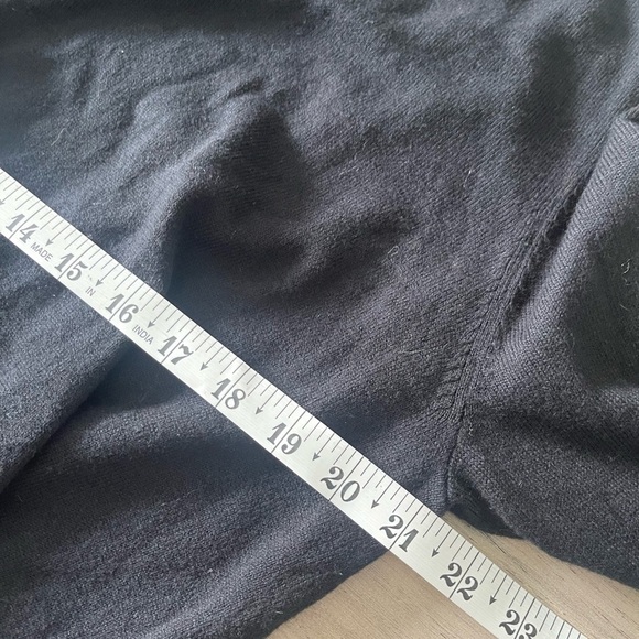 J. Jill | Julia Crossover Black Sweater Wool Silk Blend Contemporary Minimalist - Picture 6 of 6